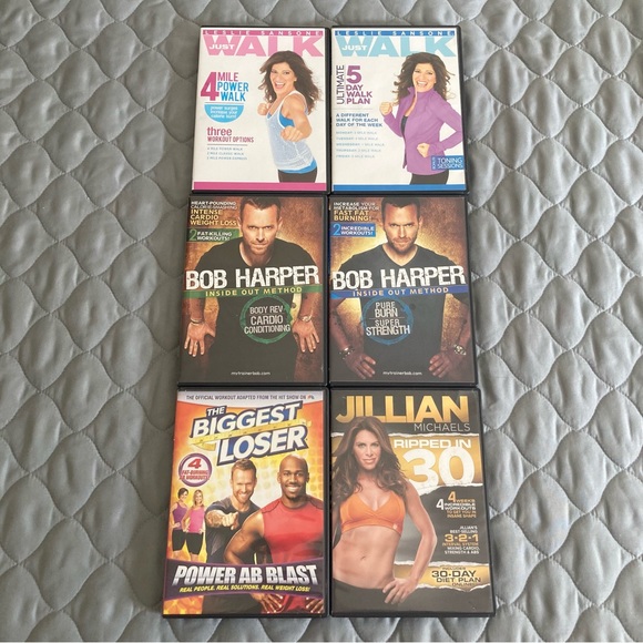 Fitness DVD Bundle - Leslie Sansone Bob Harper Jillian Michaels Biggest Loser - Picture 1 of 8